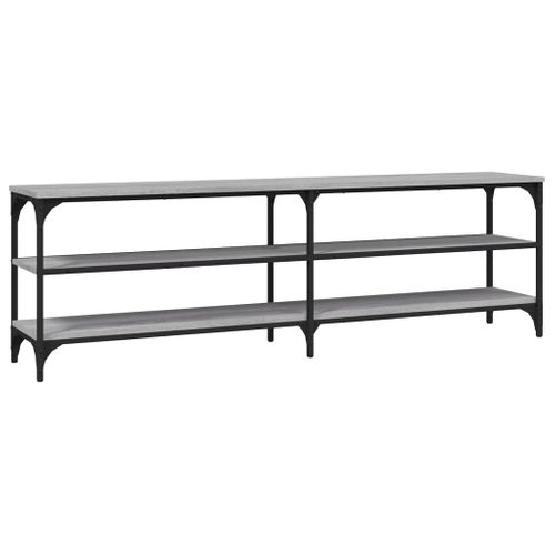 Meuble TV Sonoma Gris 160x30x50 Cm Bois Contreplaqué