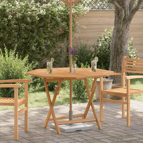 Table De Jardin Pliable 110x110x75 Cm Bois Massif De Teck Meuble De Terrasse Patio Extérieur