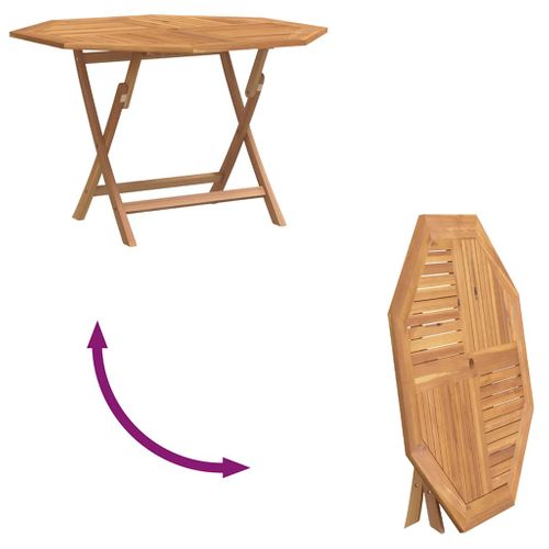 Table De Jardin Pliable 110x110x75 Cm Bois Massif De Teck Meuble De Terrasse Patio Extérieur