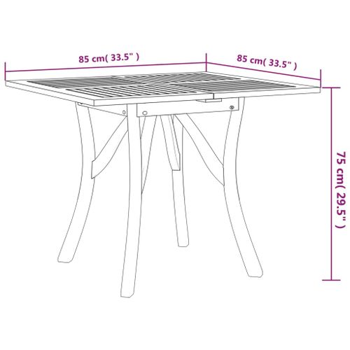 Table De Jardin 85x85x75 Cm Bois D'acacia Solide Table à Manger Terrasse Patio Extérieur