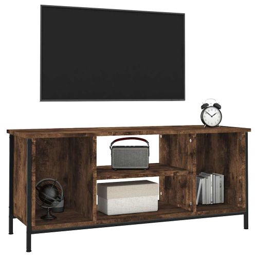 Meuble TV Chêne Fumé 102x35x45 Cm Bois Contreplaqué
