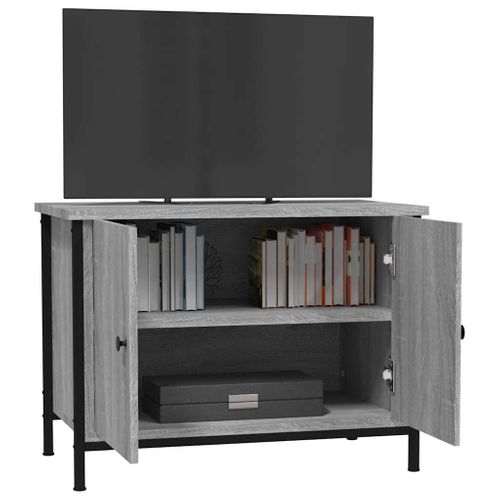 Meuble TV Avec Portes Sonoma Gris 60x35x45 Cm Bois Contreplaqué