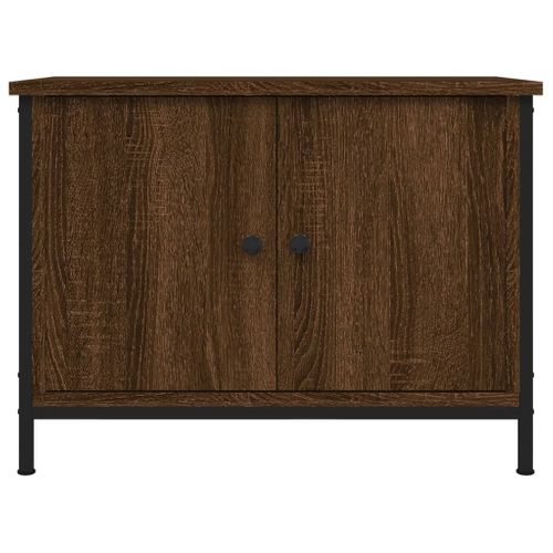 Meuble TV Avec Portes Chêne Marron 60x35x45cm Bois Contreplaqué