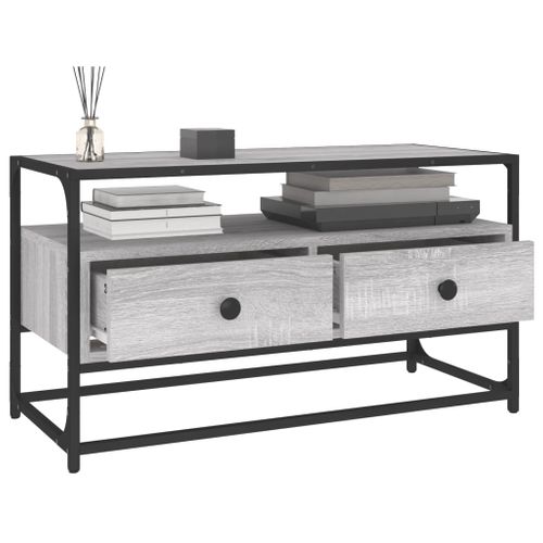 Meuble TV Sonoma Gris 80x35x45 Cm Bois Contreplaqué