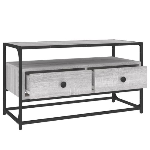 Meuble TV Sonoma Gris 80x35x45 Cm Bois Contreplaqué