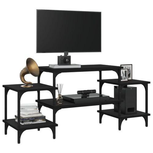 Meuble TV Noir 117x35x52 Cm Bois Contreplaqué