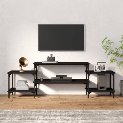 Meuble TV Noir 157x35x52 Cm Bois Contreplaqué