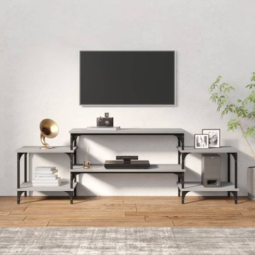 Meuble TV Sonoma Gris 157x35x52 Cm Bois Contreplaqué