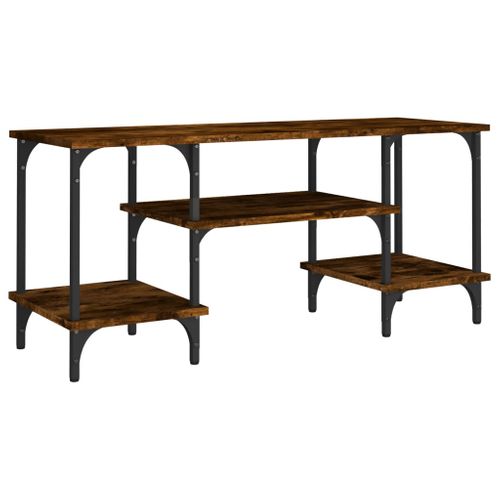 Meuble TV Chêne Fumé 102x35x45,5 Cm Bois Contreplaqué