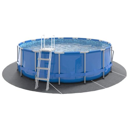 Bâche De Piscine Gris Clair Ø458 Cm Géotextile Polyester