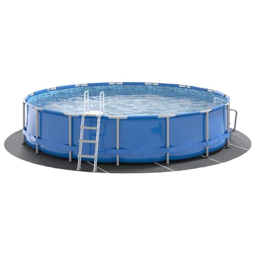 Bâche De Piscine Gris Clair Ø550 Cm Géotextile Polyester