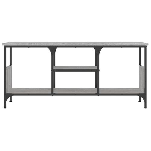 Meuble TV Sonoma Gris 100x35x45 Cm Bois Contreplaqué Et Fer