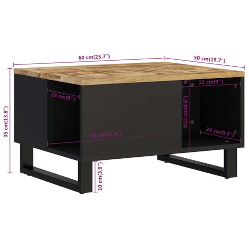 Table Basse 60x50x35 Cm Bois De Manguier Massif