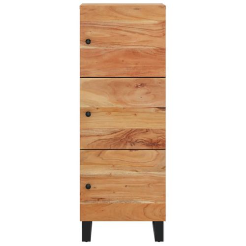 Buffet Avec 3 Portes 40x33x110 Cm Bois Massif D'acacia Et Fer