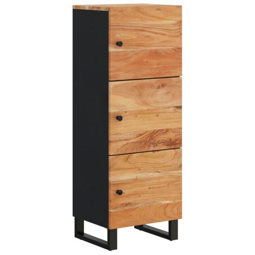 Buffet Avec 3 Portes 40x33x110 Cm Bois Massif D'acacia Et Fer