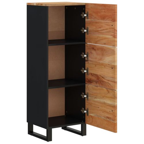 Buffet Avec 3 Portes 40x33x110 Cm Bois Massif D'acacia Et Fer