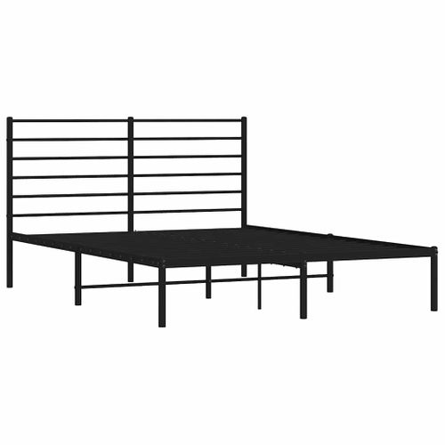 Cadre De Lit Métal Sans Matelas Avec Tête De Lit Noir 120x190cm