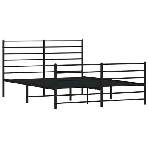 Cadre De Lit Métal Sans Matelas Avec Pied De Lit Noir 140x190cm