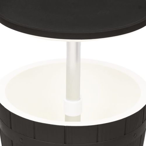 Table Basse D'extérieur 3 En 1 En Polypropylène Noir Avec Bouchon De Drainage