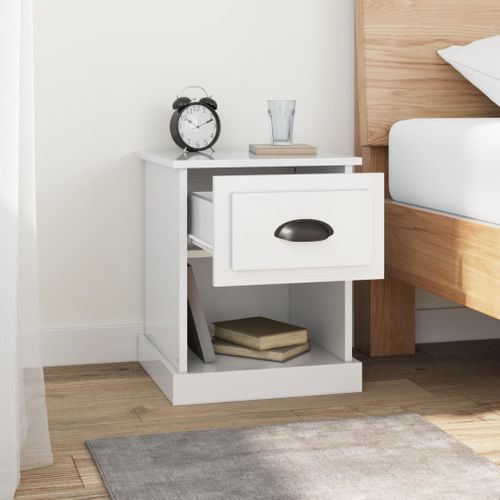 Tables De Chevet 2 Pièces Blanc Brillant 39x39x47,5 Cm