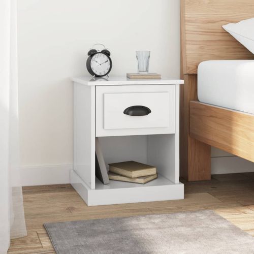 Tables De Chevet 2 Pièces Blanc Brillant 39x39x47,5 Cm