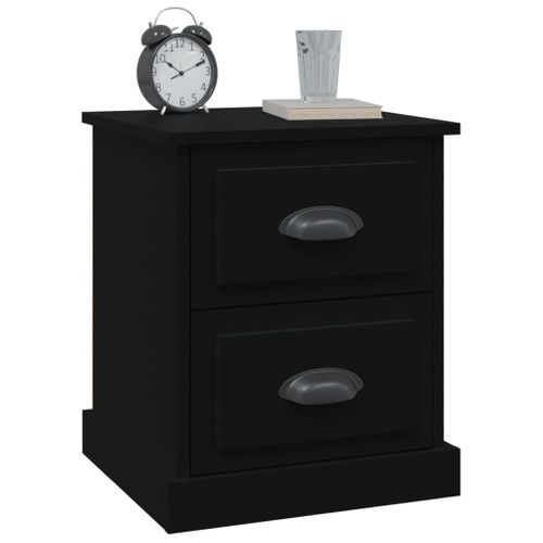 Table De Chevet Noir 39x39x47,5 Cm Bois Contreplaqué