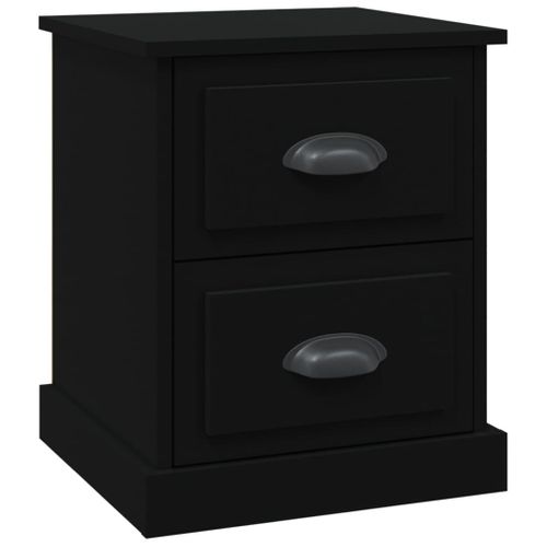 Table De Chevet Noir 39x39x47,5 Cm Bois Contreplaqué