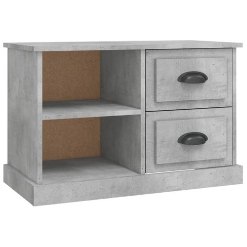 Meuble TV Gris Béton 73x35,5x47,5 Cm Bois Contreplaqué