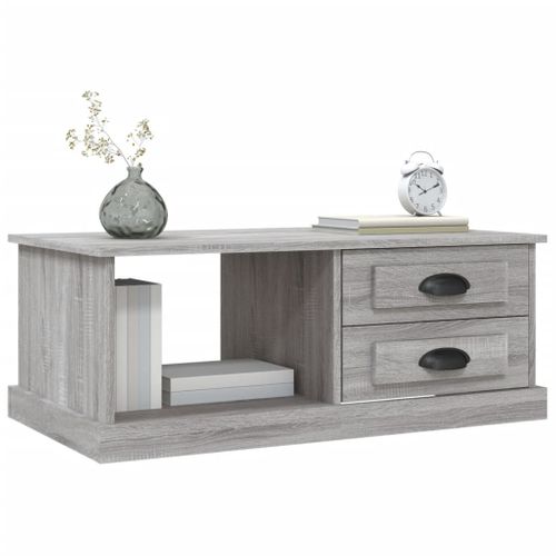 Table Basse Sonoma Gris 90x50x35 Cm Bois Contreplaqué