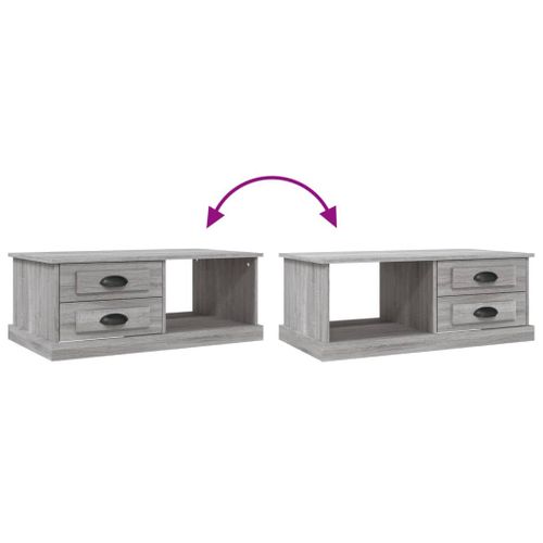 Table Basse Sonoma Gris 90x50x35 Cm Bois Contreplaqué