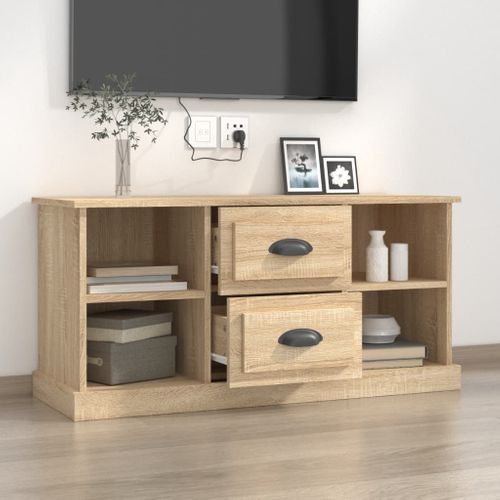 Meuble TV Chêne Sonoma 99,5x35,5x48 Cm Bois Contreplaqué