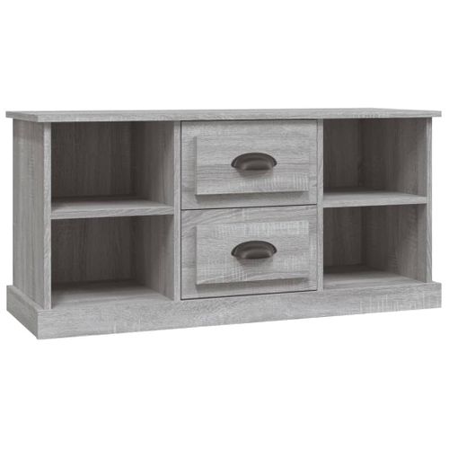 Meuble TV Sonoma Gris 99,5x35,5x48 Cm Bois Contreplaqué