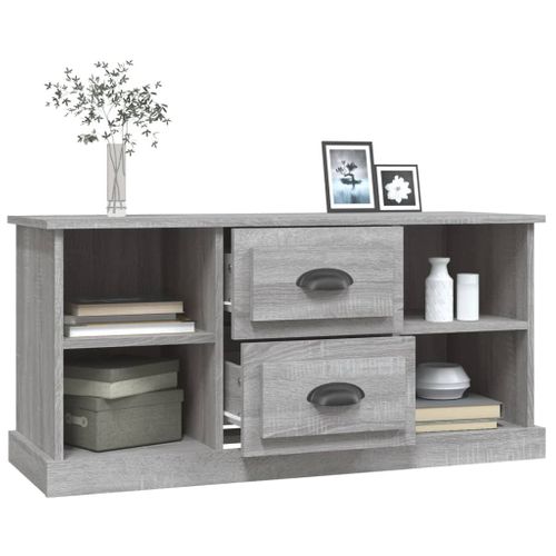Meuble TV Sonoma Gris 99,5x35,5x48 Cm Bois Contreplaqué