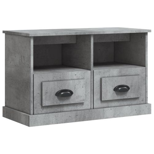 Meuble TV Gris Béton 80x35x50 Cm Bois Contreplaqué