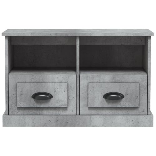 Meuble TV Gris Béton 80x35x50 Cm Bois Contreplaqué