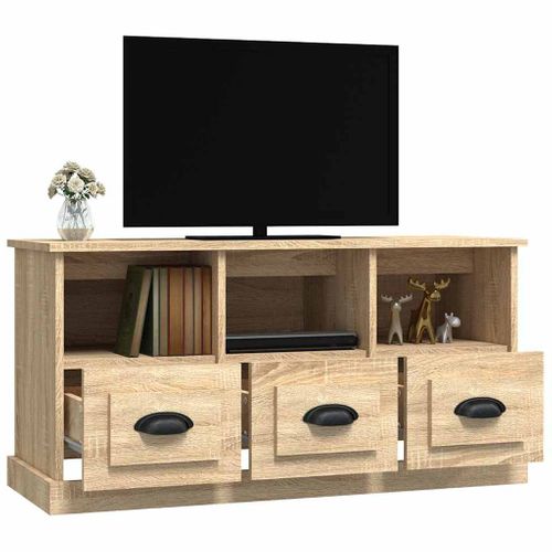 Meuble TV Chêne Sonoma 100x35x50 Cm Bois Contreplaqué
