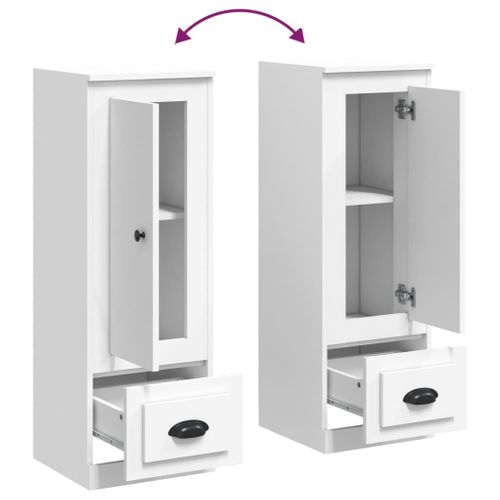 Buffet Haut Blanc 36x35,5x103,5 Cm Bois Contreplaqué