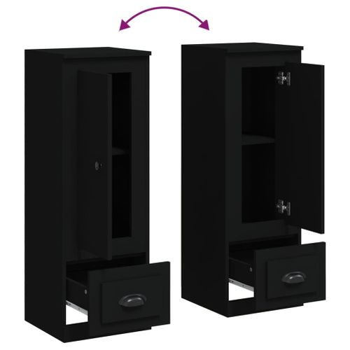 Buffet Haut Noir 36x35,5x103,5 Cm Bois Contreplaqué