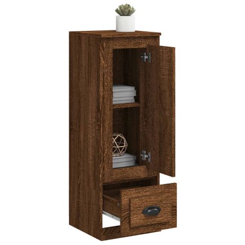 Buffet Haut Chêne Marron 36x35,5x103,5 Cm Bois Contreplaqué