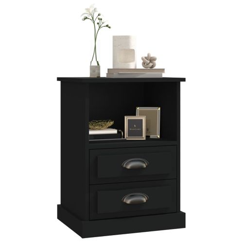 Tables De Chevet 2 Pièces Noir 43x36x60 Cm