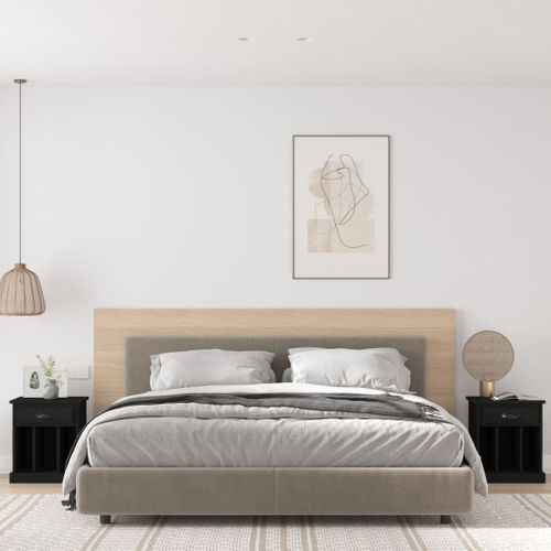 Tables De Chevet 2 Pièces Noir 43x36x50 Cm