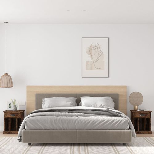 Tables De Chevet 2 Pièces Chêne Fumé 43x36x50 Cm