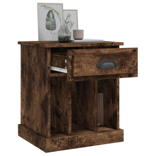 Tables De Chevet 2 Pièces Chêne Fumé 43x36x50 Cm