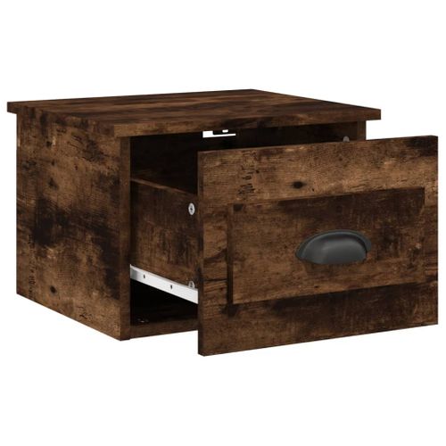 Table De Chevet Murale Chêne Fumé 41,5x36x28 Cm