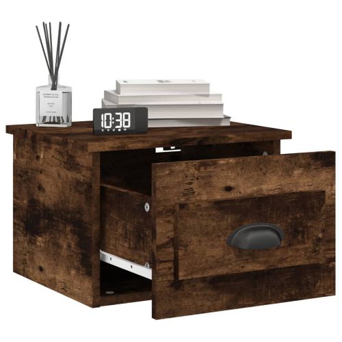 Tables De Chevet Murales 2 Pièces Chêne Fumé 41,5x36x28 Cm