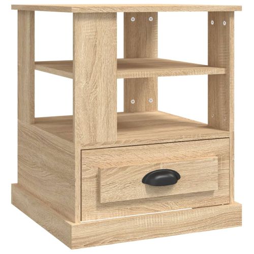 Table D'appoint Chêne Sonoma 50x50x60 Cm Bois Contreplaqué