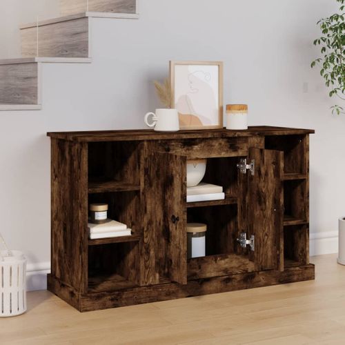 Buffet Chêne Fumé 100x35,5x60 Cm Bois Contreplaqué