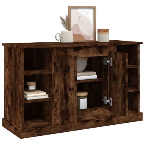 Buffet Chêne Fumé 100x35,5x60 Cm Bois Contreplaqué