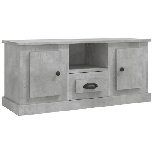 Meuble TV Gris Béton 100x35,5x45 Cm Bois Contreplaqué