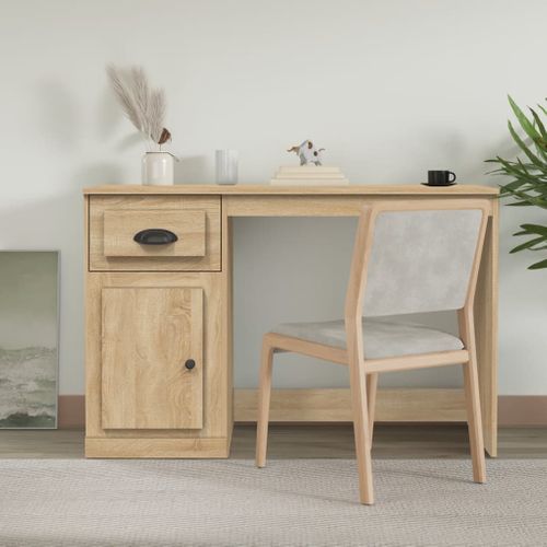 Bureau Avec Tiroir Chêne Sonoma 115x50x75 Cm Bois Contreplaqué